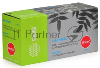 Картридж лазерный Cactus CS-TK590C голубой (5000 стр.) для FS-C2026MFP/C2126MFP/C2526MFP/C2626MFP/C5250DN