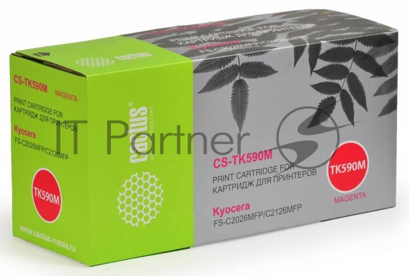 Картридж лазерный Cactus CS-TK590M пурпурный (5000 стр.) для Kyocera FS-C2026MFP/C2126MFP/C2526MFP/C2626MFP/C5250DN