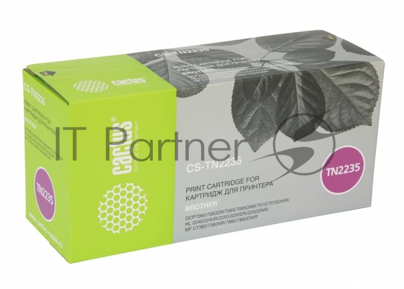 Картридж лазерный Cactus CS-TN2235 черный (1200 стр.) для Brother DCP7060/7060DR/7065/7065DNR/7070/7070DWR/HL-2240/2240R/2250/2250DN/2250DNR/MFC-7360/7360NR/7860/7860DWR