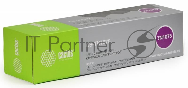 Картридж лазерный Cactus CS-TN1075 черный (1000 стр.) для Brother HL-1110/1112/1510/1512/1810/1815