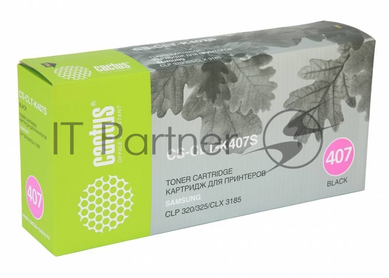 Картридж лазерный Cactus CS-CLT-K407S черный (1500 стр.) для Samsung CLP320/320n/325/CLX3185/3185n/3185fn