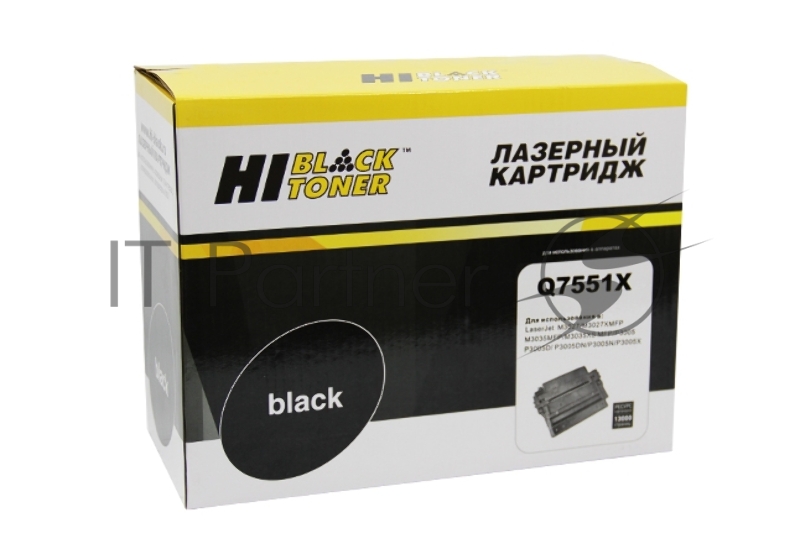 Расходные материалы Hi-Black Q7551X - Картридж для LJ P3005/M3027mfp/M3035mfp, с чипом, 13000 стр.