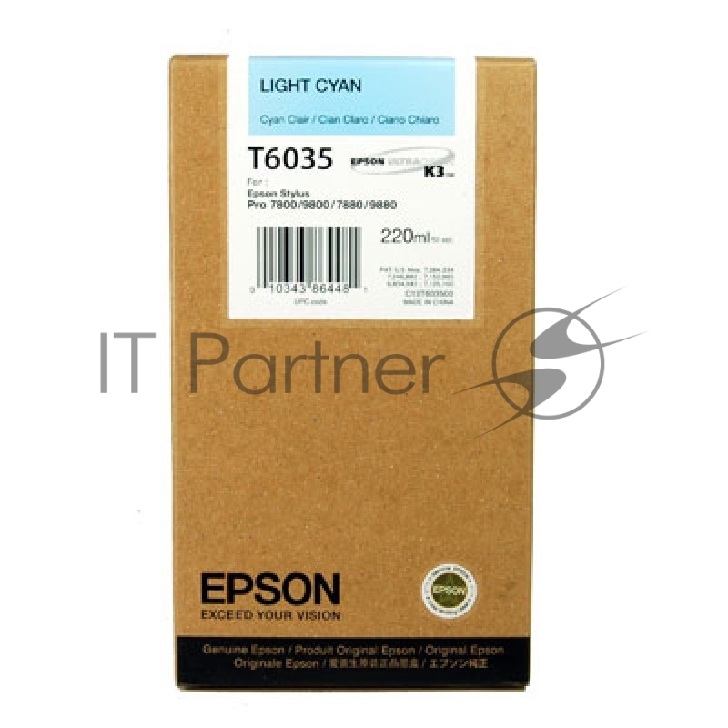 Картридж струйный Epson C13T603500 светло-голубой для Epson St Pro 7800/9800/7880/9880 (220мл)
