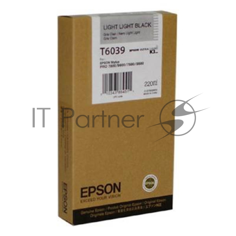 Картридж струйный Epson C13T603900 светло-серый для Epson Sty Pro 7800/9800/7880/9880 (220мл)