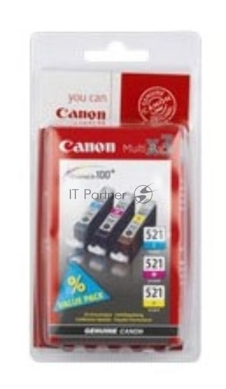 Картридж струйный Canon CLI-521 (2934B010) голубой/пурпурный/желтый набор карт. для Canon Pixma MP540/620/630/980
