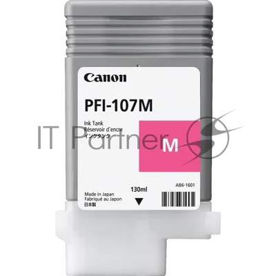 Картридж струйный Canon PFI-107M (6707B001) пурпурный (130 мл) для Canon iP F680/685/780/785