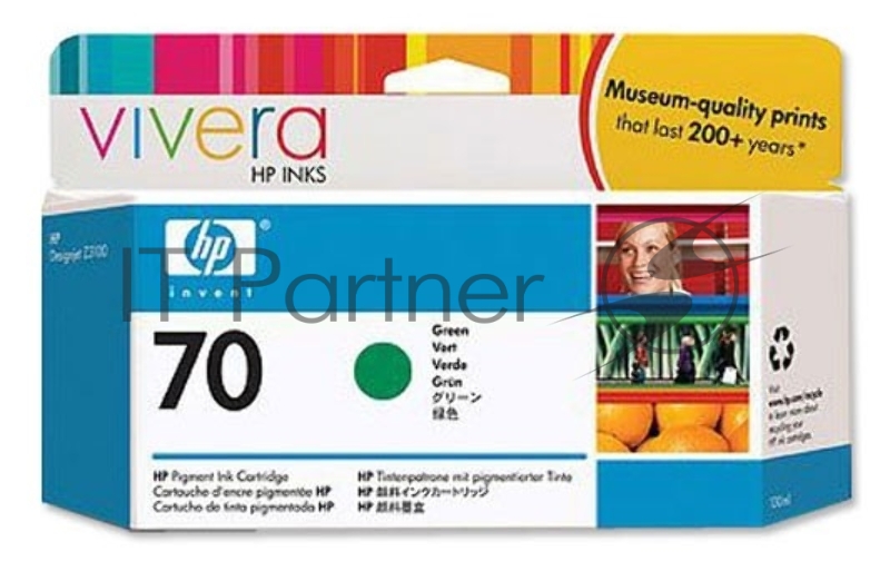 Картридж струйный HP №70 C9457A зеленый для HP DJ Z2100/Z3100 (130мл)