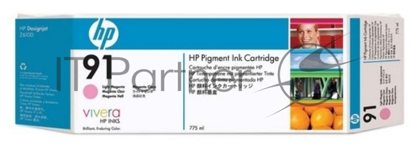 Картридж струйный HP №91 C9468A пурпурный для HP DJ Z6100 (775мл)