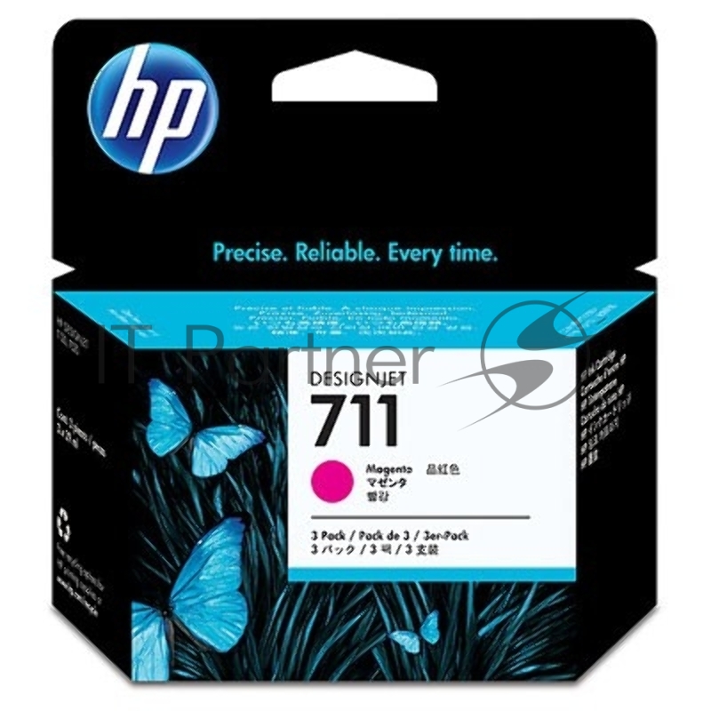 Картридж струйный HP №711 CZ135A пурпурный x3уп. для HP DJ T120/T520