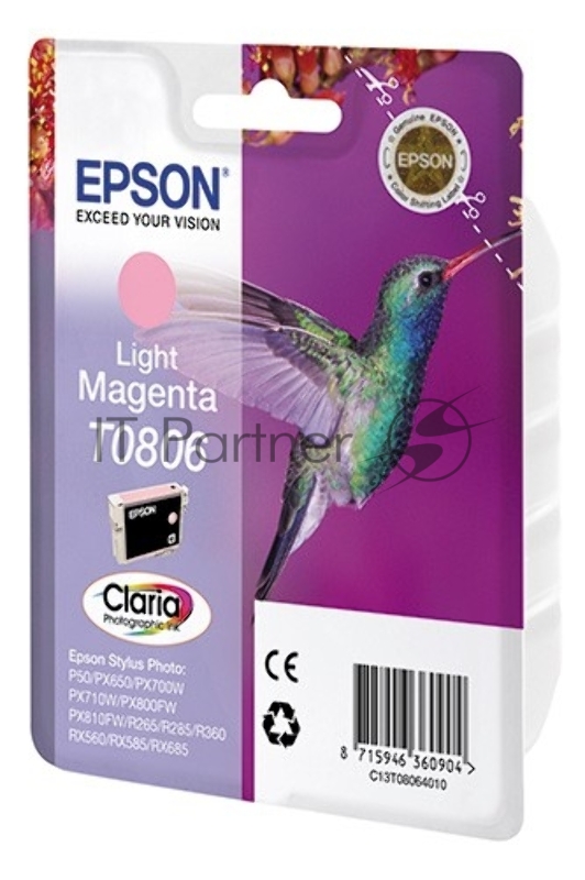 Картридж струйный Epson C13T08064011 светло-пурпурный для Epson St Ph P50/PX660/PX720WD (330стр.)