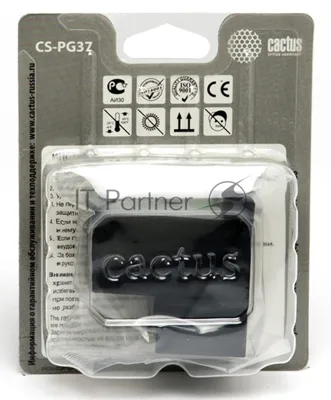 Картридж струйный Cactus CS-PG37 черный (9 мл) для Canon Pixma iP1800/iP1900/iP2500/iP2600/MP140/MP190/MP210/MP220/MP470/MX300/MX310a