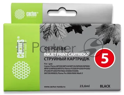 Картридж струйный Cactus CS-PGI5BK черный (23,6 мл) для Canon Pixma MP470/MP500/MP520/MP530/MP600/MP800/MP810/MP830/MP979/iP3500/iP4200/iP4300/iP5200/iP5300/iP6700D/MX700/MX850/iX4000/iX5000/Pro 9000/9000Mark II