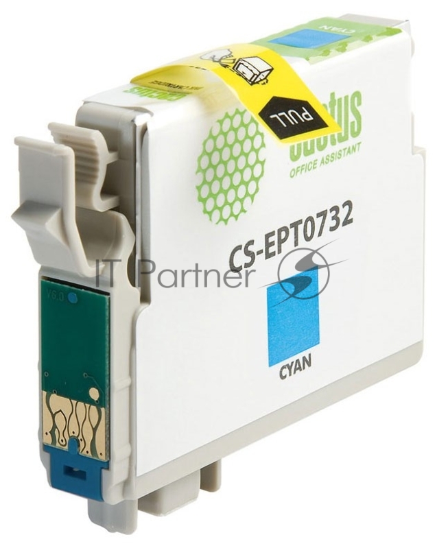 Картридж струйный Cactus CS-EPT0732 голубой (11,4 мл) для Epson Stylus С79/C110/СХ3900/CX4900/CX5900/CX7300/CX8300/CX9300