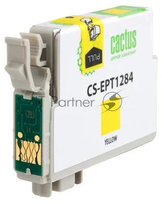 Картридж струйный Cactus CS-EPT1284 (T1284) желтый (7 мл) для Epson Stylus S22/S125/SX420/SX425/Office BX305
