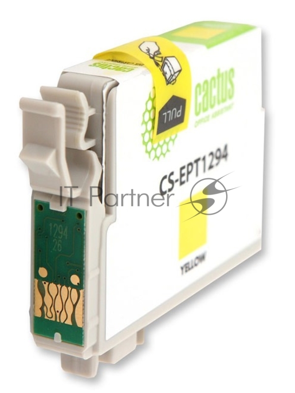 Картридж струйный Cactus CS-EPT1294 (T1294) желтый (10 мл) для Epson Stylus Office B42/BX305/BX305F/BX320/BX525/BX625/SX420/SX425