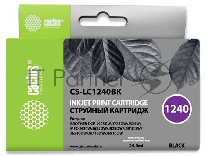 Картридж струйный Cactus CS-LC1240BK черный (24 мл) для Brother MFC-J6510/6910DW