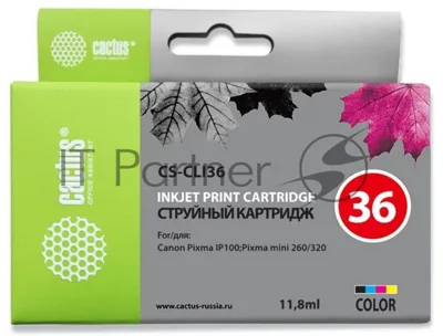 Картридж струйный Cactus CS-CLI36 цветной (11.8 мл.) для Canon Pixma iP 100/MiNi 260