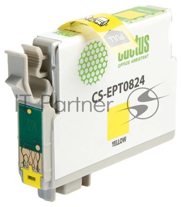 Картридж струйный Cactus CS-EPT0824 (T0824) желтый (13,8 мл) для Epson Stylus Photo R270/290/RX590