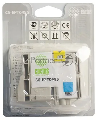Картридж струйный Cactus CS-EPT0485 светло-голубой (14,4 мл) для Epson Stylus Photo R200/R220/R300/R320/R340/RX500/RX600/RX620/RX640