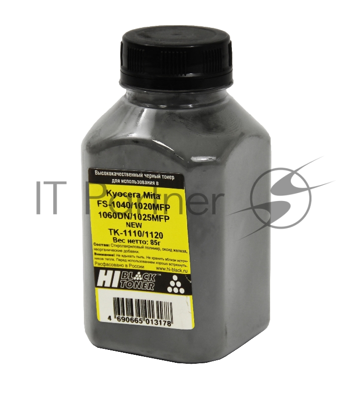 Тонер Hi-Black (тип TK-1110/1120), черный, NEW, 85 г банка, для Kyocera FS-1040/1020MFP/1060DN/1025MFP