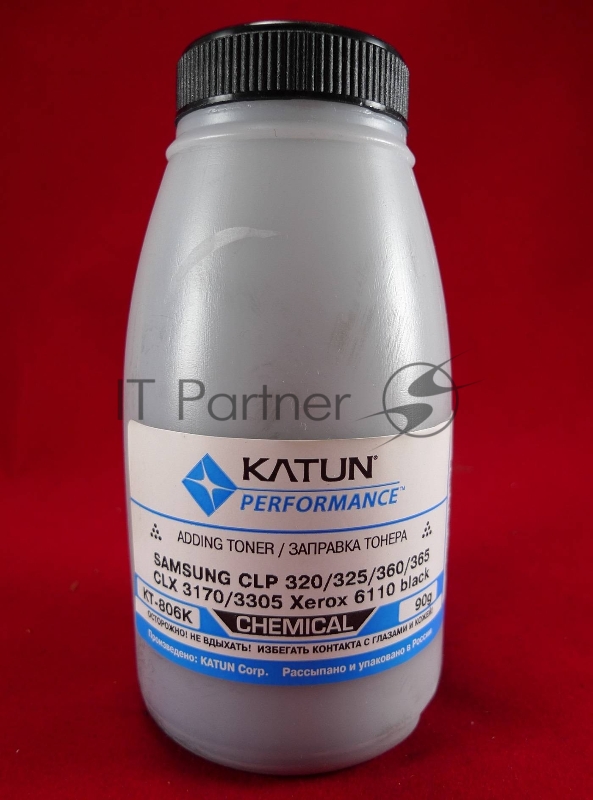 Тонер Samsung CLP 320/325/360/365, CLX 3170/3305, Xerox 6110 черный, химический (фл.90г.) Katun фас. Россия