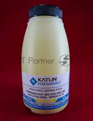 Тонер Samsung CLP 320/325/360/365, CLX 3170/3305, Xerox 6110 yellow, химический (фл.45г.) Katun фас. Россия