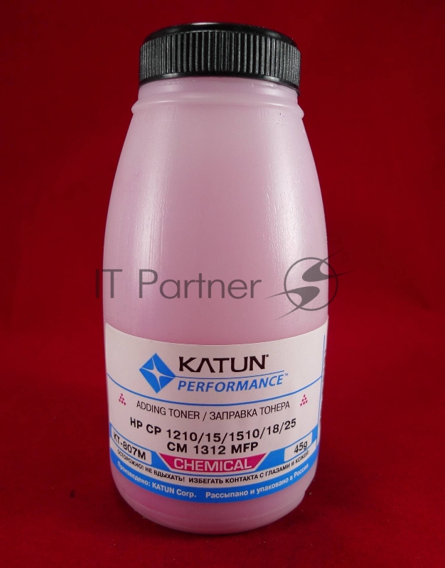 Тонер HP CP 1210/15/1510/18/25/CM 1312 MFP Magenta, химический (фл.45г.) Katun фас. Россия