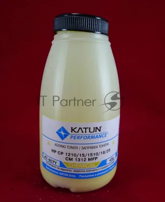 Тонер HP CP 1210/15/1510/18/25/CM 1312 MFP Yellow, химический (фл.45г.) Katun фас. Россия
