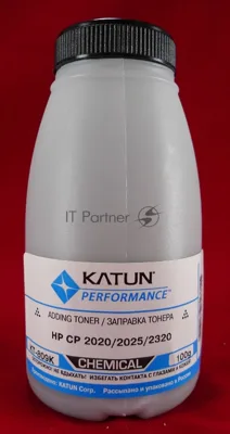 Тонер HP CP2020/2025/CM2320 черный, химический (фл.100г.) Katun фас. России