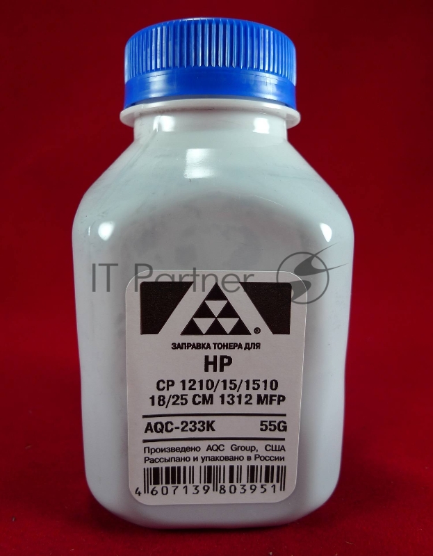 Тонер HP CP 1210/15/1510/18/25/CM 1312 MFP черный, (фл.55г.) AQC фас. Россия