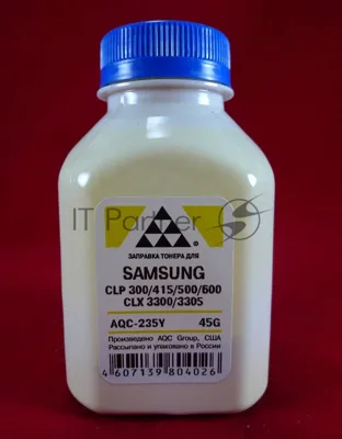Тонер Samsung CLP 300/315/320/325/360/415/500/510/600/610/660/CLX3300/3305 Yellow, (фл.45г.) AQC фас. Россия