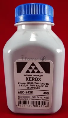 Тонер Xerox Phaser 6000/6010/6015/6125/6128/6130/6140/6500/6505 черный, (фл.40г.) AQC фас. России