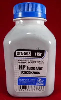 Тонер HP LJ P2035/2055/M401/M425 (флакон, 115г) B&W Standart фас России