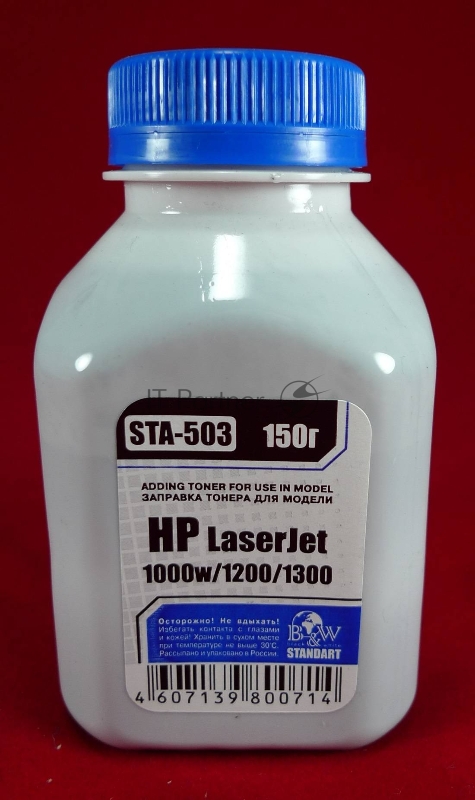 Тонер HP LJ 1200/1300/1000W (фл.150г.) B&W Standart фас России