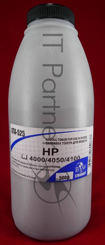 Тонер HP LJ 4000/4050/4100 (фл.500г.) B&W Standart фас России