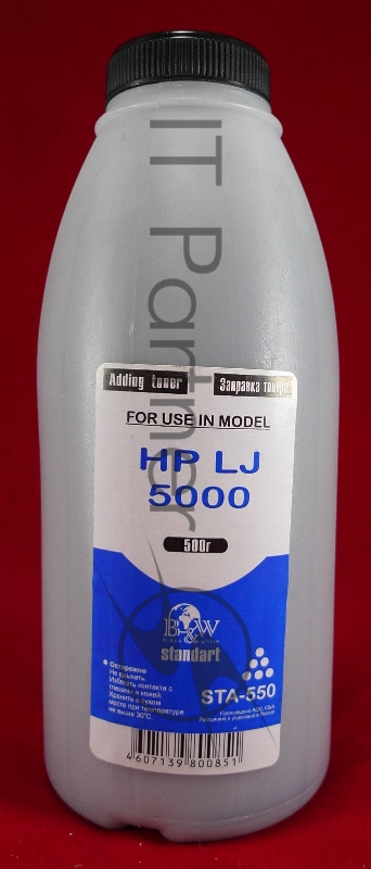 Тонер HP LJ 5000 (фл.500г.) B&W Standart фас России