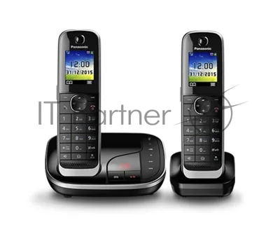 Телефон беспроводной (DECT) Panasonic KX-TGJ322RUB черный (труб. в компл.:2шт) автооветчик АОН