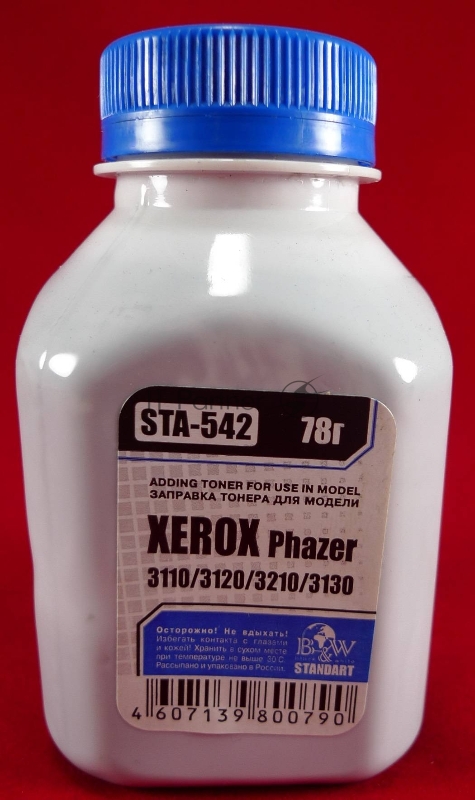 Тонер Xerox Phaser 3110/3119/3120/3121/3130/3210/PE 16 (фл, 78г) B&W Standart фас России