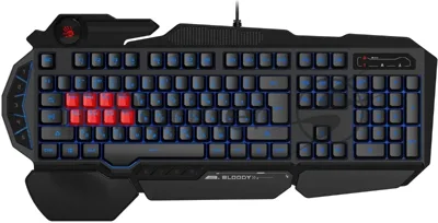 Клавиатура A4Tech Bloody B318 черный USB Multimedia Gamer LED (подставка для запястий)