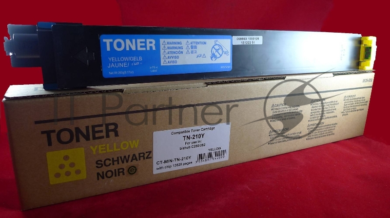 Тонер Konica-Minolta bizhub C250/252 желтый TN-210Y (туба, 260 гр.) JPN