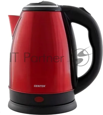 Чайник электрический Centek CT-1068 красный, 2 л, 2000 Вт, скрытый нагревательный элемент