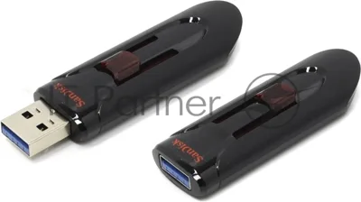 Флешка USB Sandisk CZ600 Cruzer Glide (SDCZ600-128G-G35), 128Gb, USB 3.0, R/W 100/20, черный