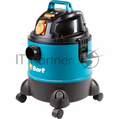 Строительный пылесос Bort BSS-1220-Pro синий, 250/1250 Вт, уборка сухая/влажная, пылесборник контейнер, 20 л