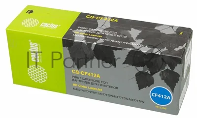 Картридж лазерный Cactus CS-CF412A желтый (2300 стр.) для HP LJ M452DW/DN/NW, M477FDW/M477FDN/M477FNW