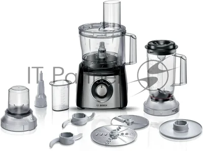 Кухонный комбайн Bosch MCM3501M 800 Вт, Скорости: 2, Блендер 1 л, Чаша 2.3 л, черный/серебристый