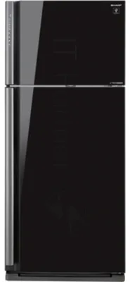 Холодильник Sharp SJ-XP59PGBK черное стекло двухкамерный 430/148л морозилка сверху, No Frost