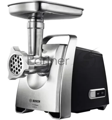 Мясорубка электрическая Bosch MFW68640 черный, 2200 Вт, 4.3 кг/мин, реверс, металлический лоток, насадки - 5