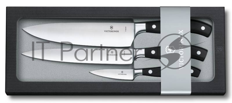 Набор ножей кухонных Victorinox Forged Chefs (7.7243.3) компл.: 3 шт черный, подар. коробка