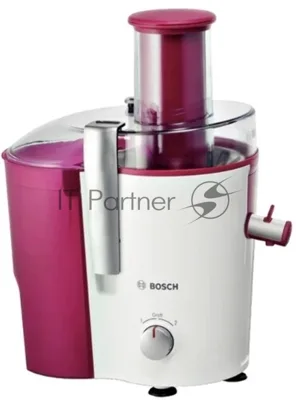 Соковыжималка Bosch MES25C0 белый/бордовый, центробежная, 700 Вт, 1250 мл, механическое
