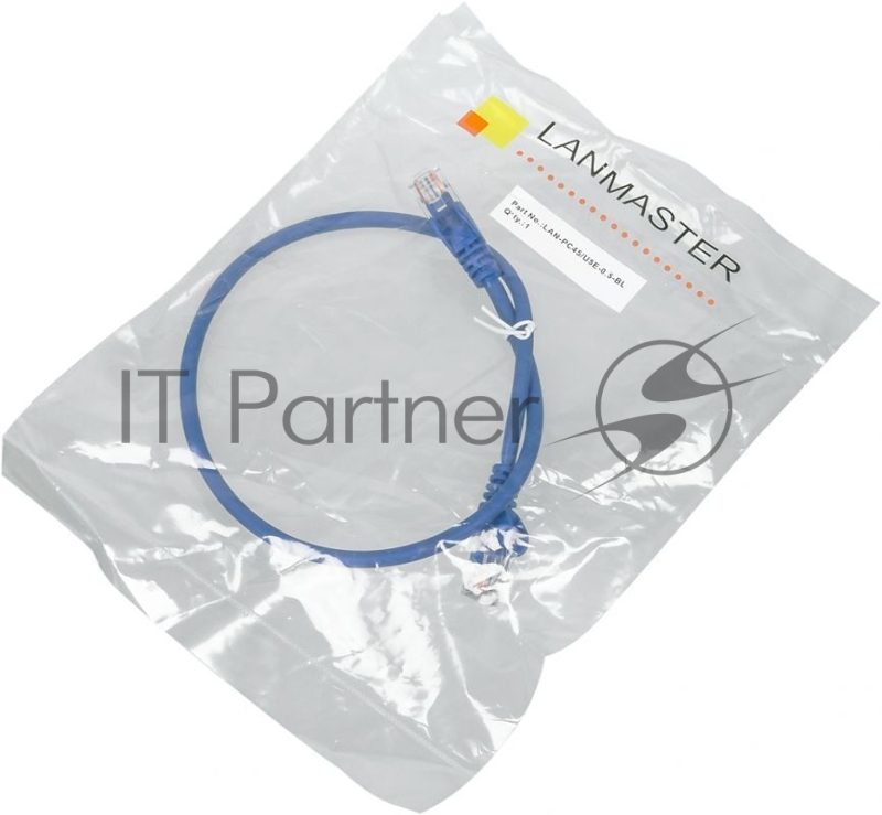 Патч-корд LANMASTER utp LAN-PC45/U5E-0.5-BL вилка RJ-45-вилка RJ-45 cat.5е 0.5м синий LSZH (уп.:1шт)